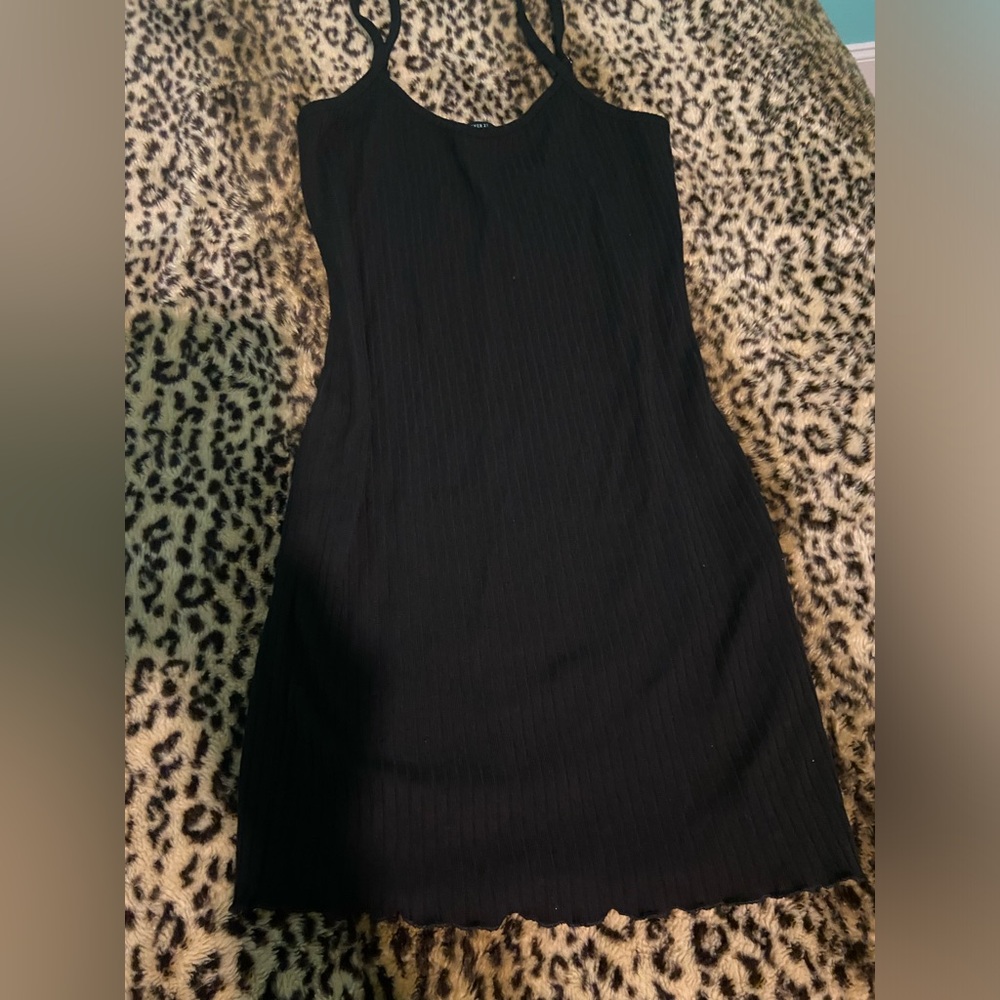 Forever 21 Black Ribbed Mini Dress